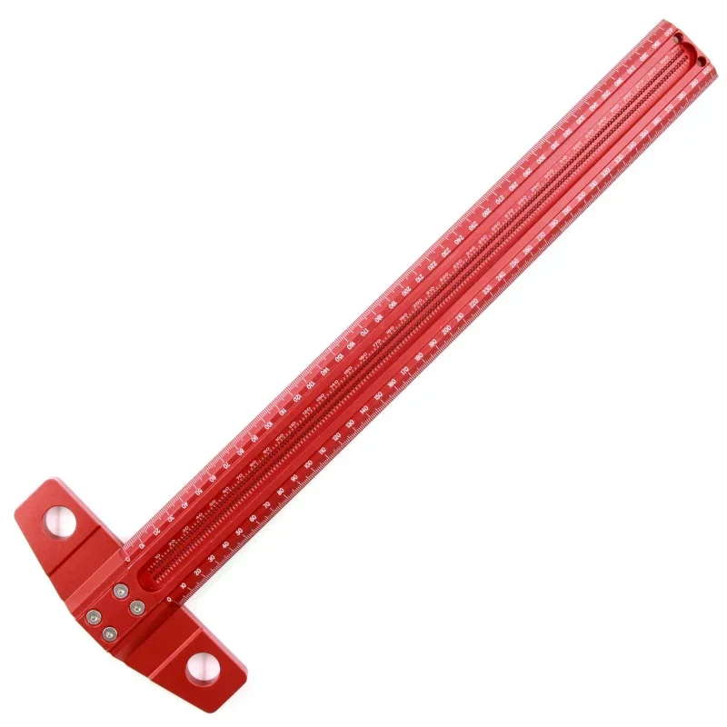 Woodworking Scribe 400mm T-type Square Ruler Hole Scribing ruler Drawing Marking Gauge Crossed-out Measuring Carpenter Tools