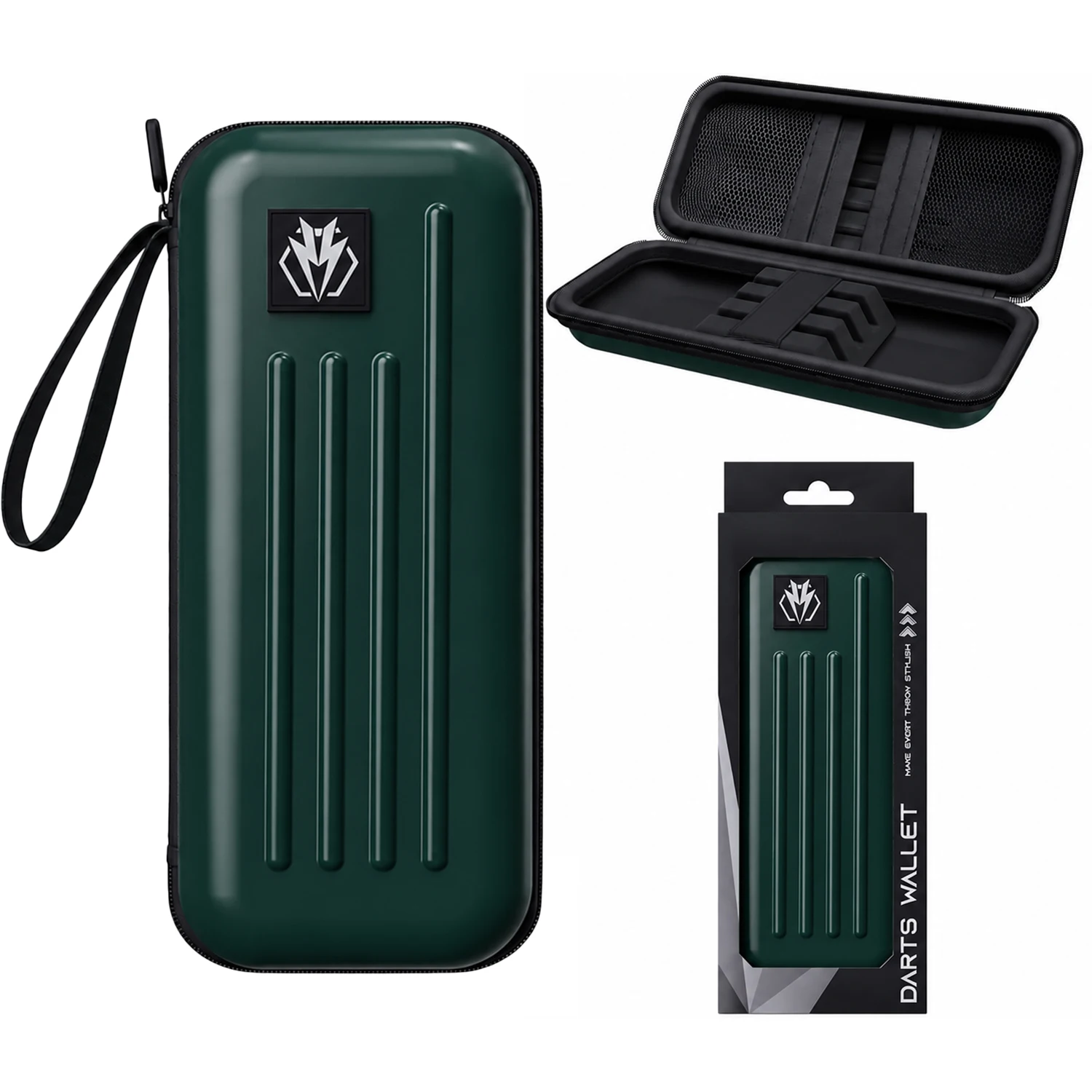 Hard EVA Dart Case Portable Darts Wallet with Hand Strap, Hold 3 Assembled Darts, Storage Pocket for Flights Shafts Tips, Protec