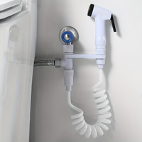 1set White Handheld Bidet Sprayer For Toilet, High Pressure Bathroom Toilet Flushing Spray Set With Shower Hose
