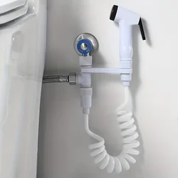 1set White Handheld Bidet Sprayer For Toilet, High Pressure Bathroom Toilet Flushing Spray Set With Shower Hose