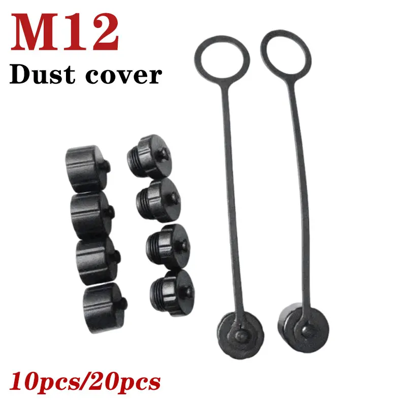 M12 Connector Dust Cover M12 Plastic Threaded Cover Hole 16mm Male and Female Head Cover Sensor Connector Waterproof Dust-proof