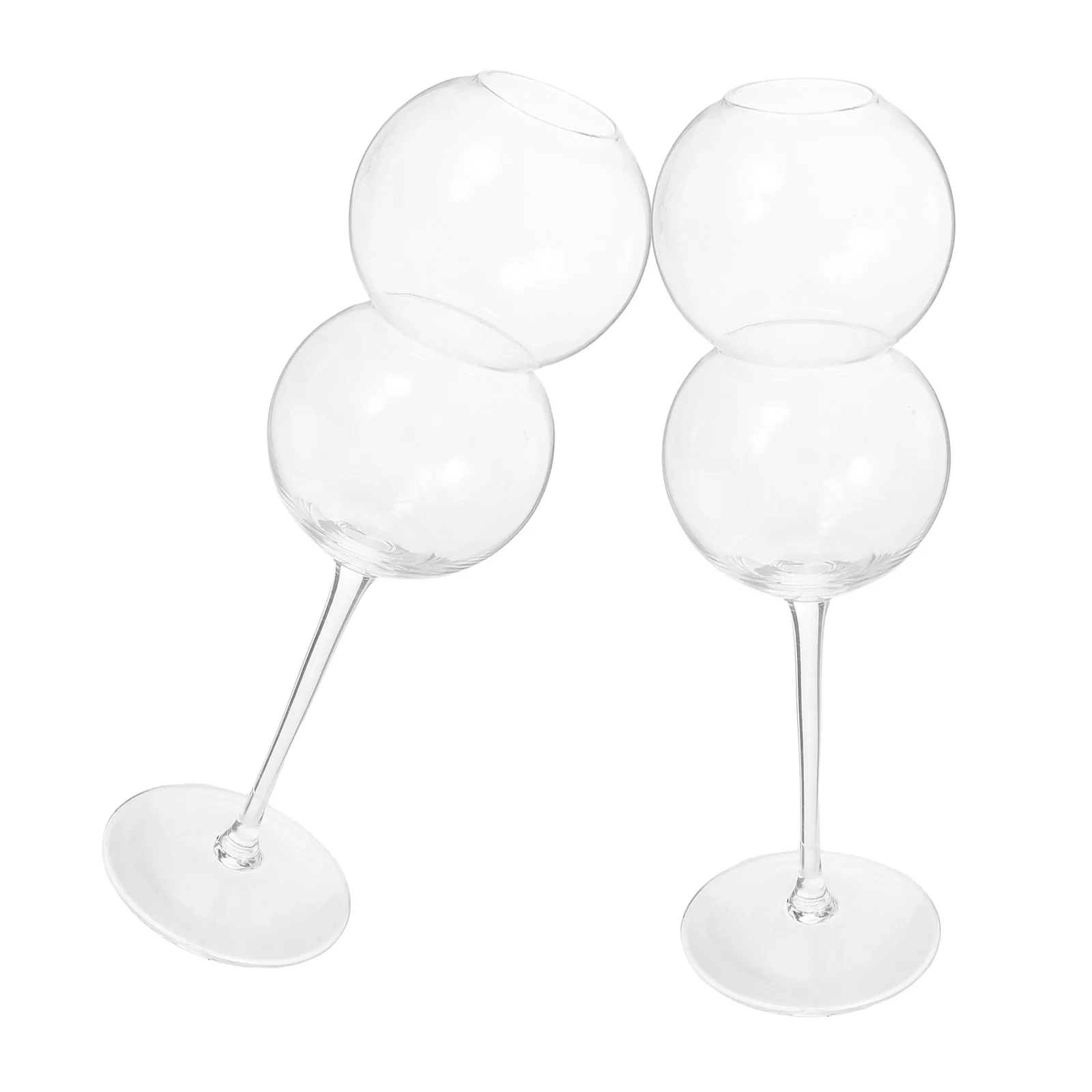 

2Pcs Crystal Glasses Modern Footed Wine Glasses Party Table Decoration Clear Goblets for Wedding Banquet Cocktail