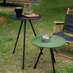 Outdoor Portable Small Round Table Camping Folding Lifting Table Simple Tea Table Camping Equipment Picnic Small Coffee Table