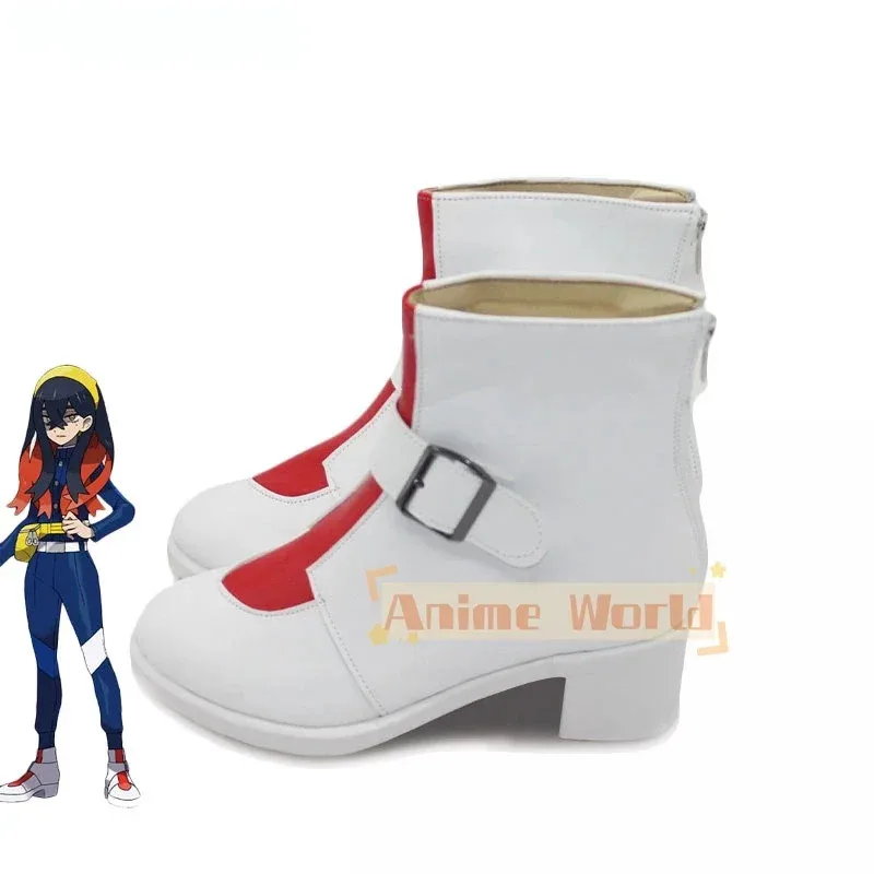 カーマインコスプレ靴ブルーベリーアカデミー PU 靴ハロウィンカーニバルブーツコスプレ小道具カスタムメイド