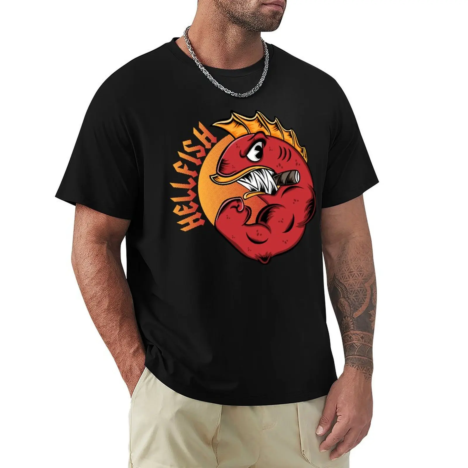 

The Hellfish Rock Style T-Shirt gifts for boyfriend graphic t shirt vintage t shirts for men