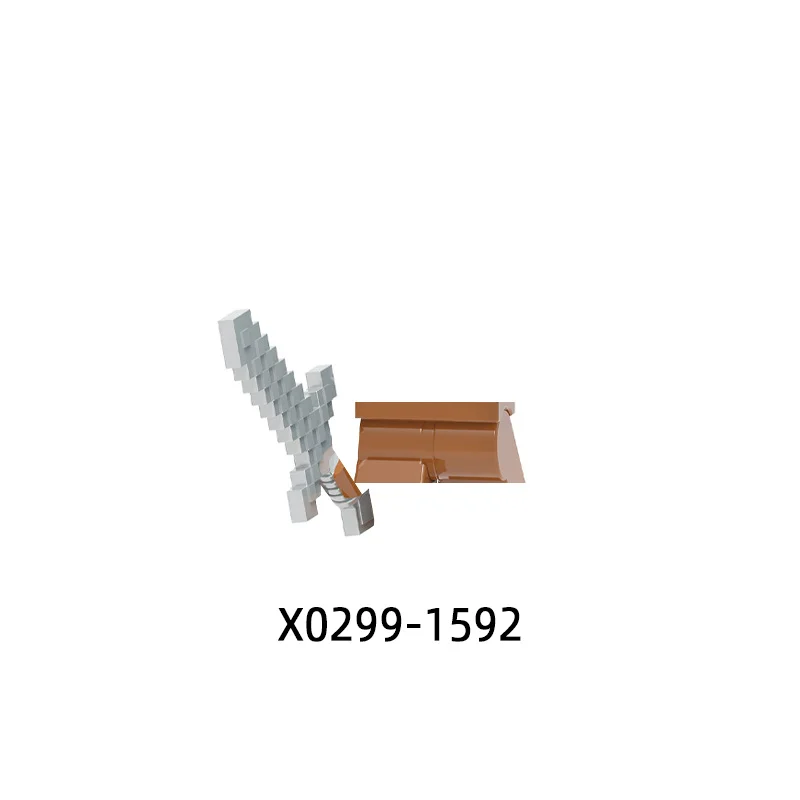 The Action Figures Pick Axe Archer Weapons Pants Hair Parts Model Blocks MOC Bricks Set Gifts Toys For Children X0299