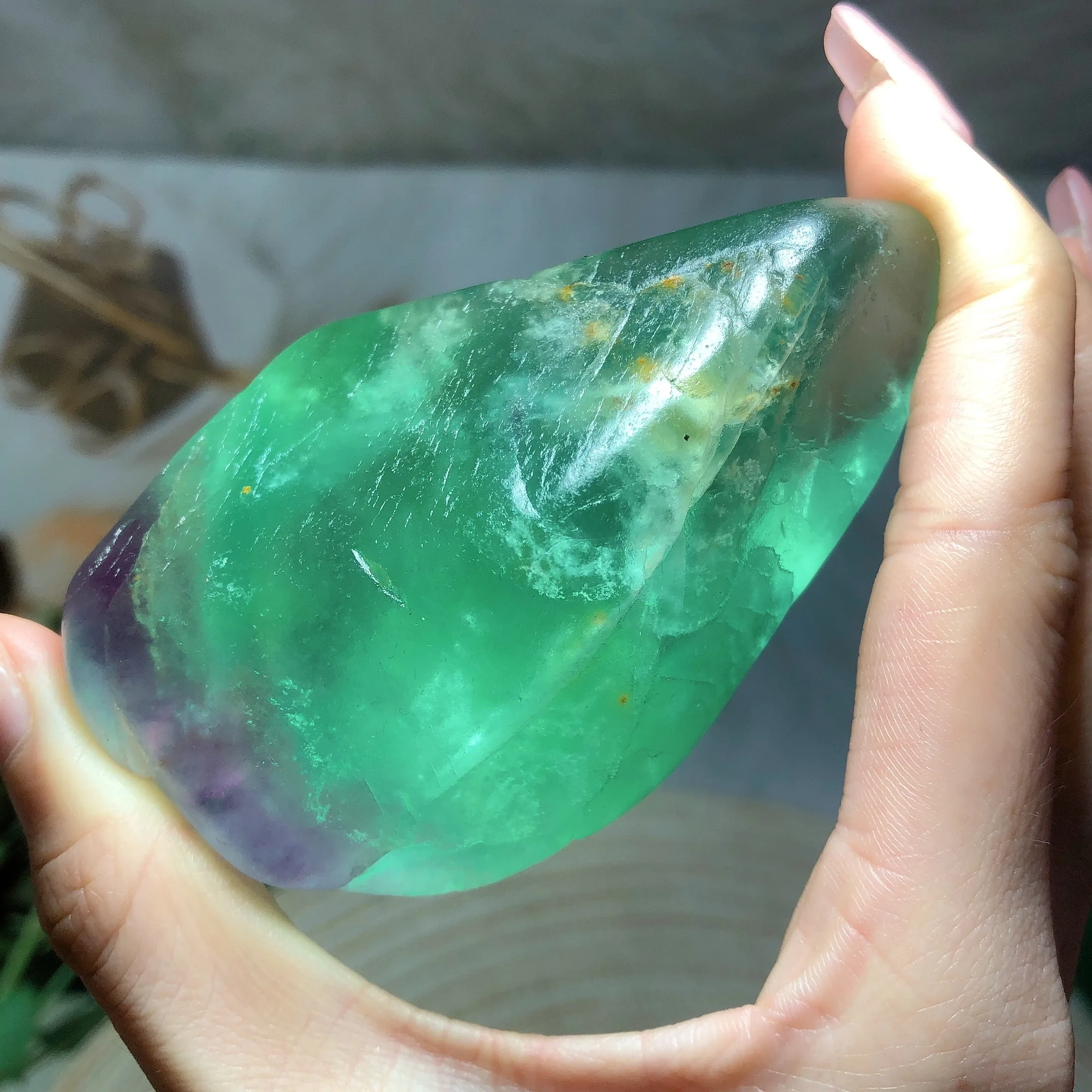 

Natural Crystals Fluorite Raw Stone Specimen Polished Reiki Healing High Quality Home Decorations Room Decor Energy Gift