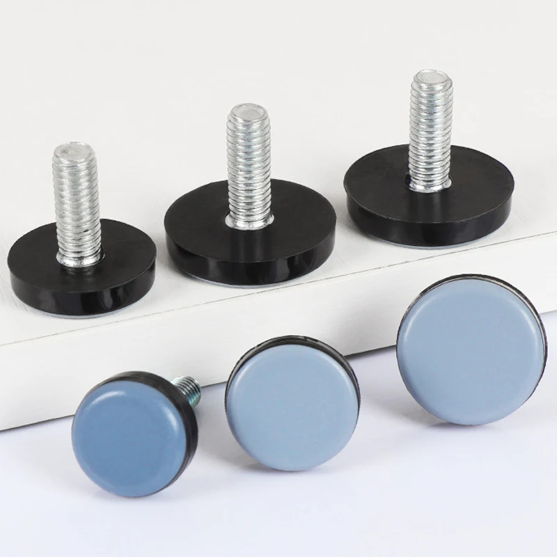 6Pcs round Adjustable Furniture Feet Pads Thread Levelers M6/M8 Table Cabinet Sofa Foot Protective Glides Pack of 6
