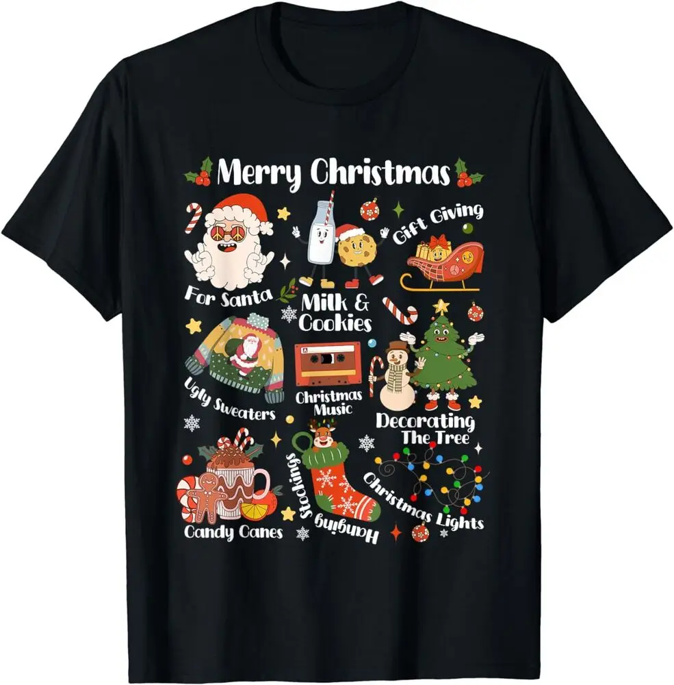 NEW LIMITED Retro Merry Christmas Ugly Sweater Santa Xmas Tee T-Shirt Size S-3XL