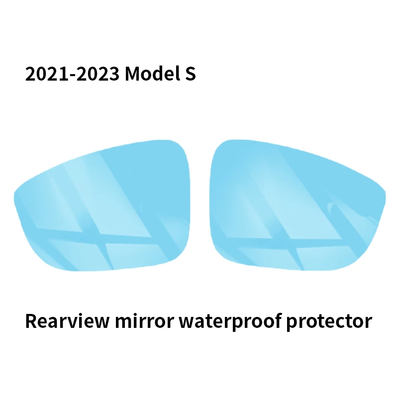 

For Tesla Model S Car Accessories 1 Pair Waterproof Anti Fog Large Vision Car Side Rearview Mirror Lens Protective Film 2021-23