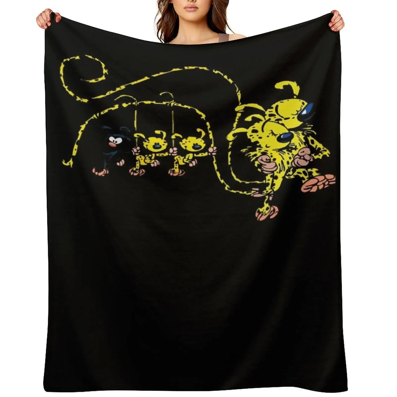 

Marsupilami Babies Hanging On Tail Throw Blanket valentine gift ideas For Decorative Sofa for sofa cosplay anime Blankets