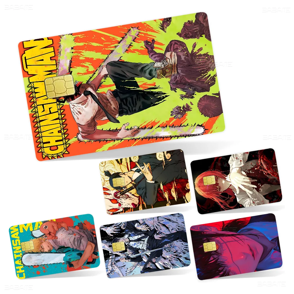 

Popular Japanese Anime Chainsaw Man Film Skin Sticker Tape For Bank Credit Debit Card Personalized Credit Card Protection