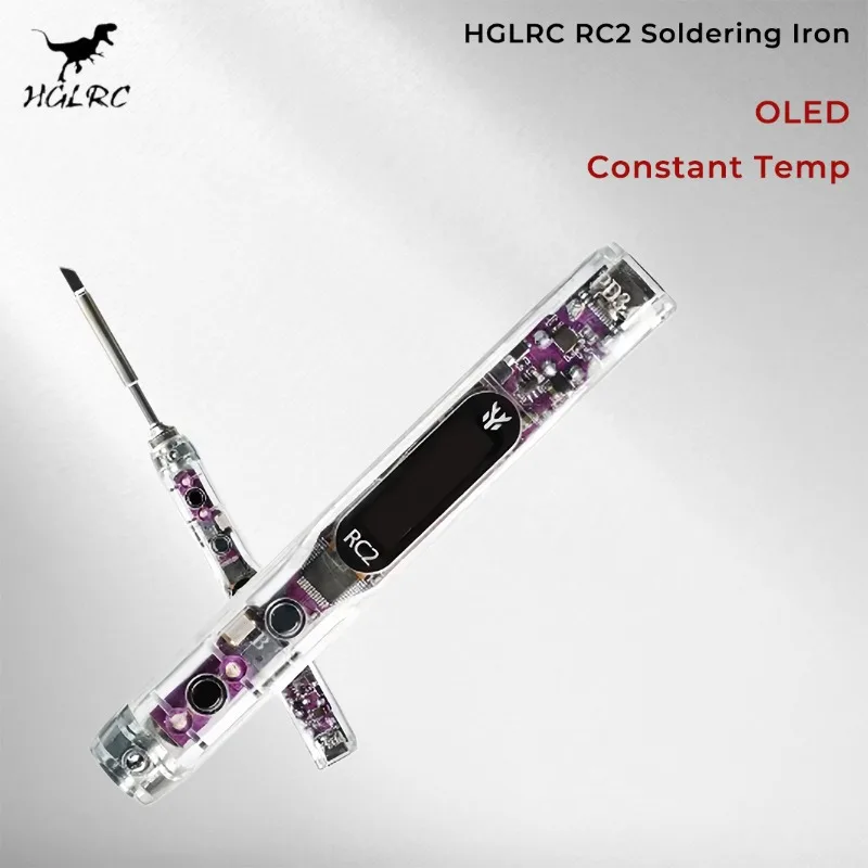 

Паяльник HGLRC RC2 с OLED HD-дисплеем, интеллектуальный, с постоянной температурой, совместимый с жалами TS / T12 для FPV