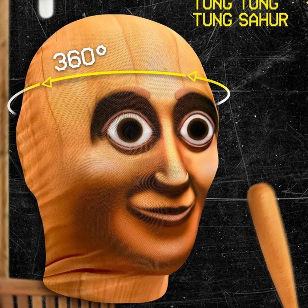 قناع وجه كامل مطبوع ثلاثي الأبعاد بالاكلافا قناع تأثير بصري واقعي لدعائم حفلات الهالوين للعب الأدوار #2