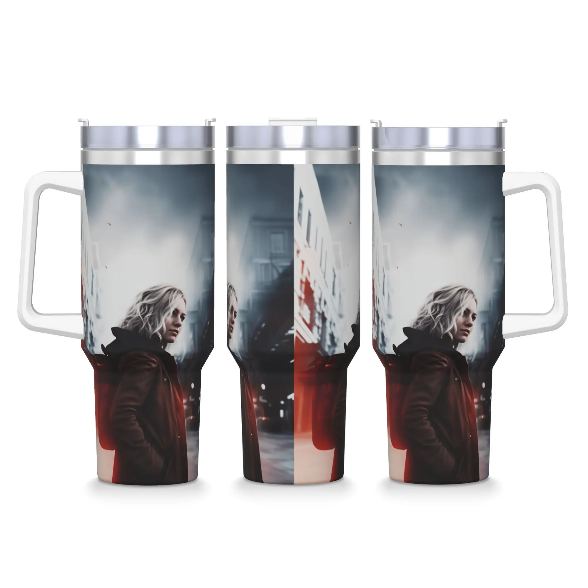 Stainless Steel Tumbler Residents Evils Car Mugs With Straws  Driving Hot Drinks Water Bottle Insulated Large Coffee Mug
