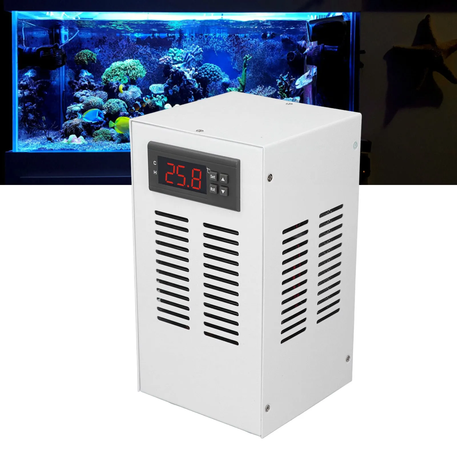 20L Water Chiller Water Cooler Aquarium Chiller 72W 20L Fish Cooling and Heating System with Water Hose and Pump