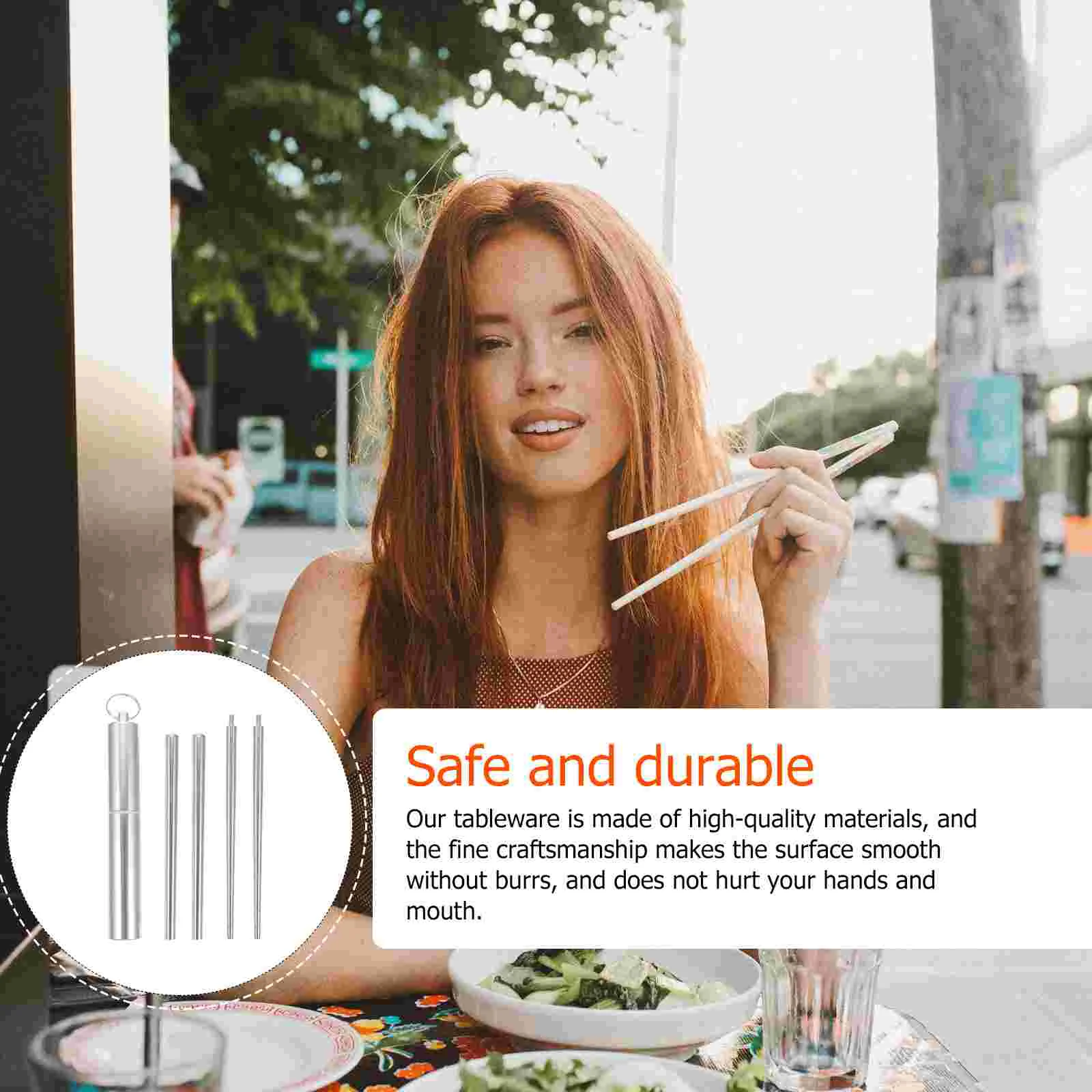 Chopsticks Folding Stainless Steel Tableware Concise Style Cutlery Outdoor Foldable Sturdy Dinnerware Travel