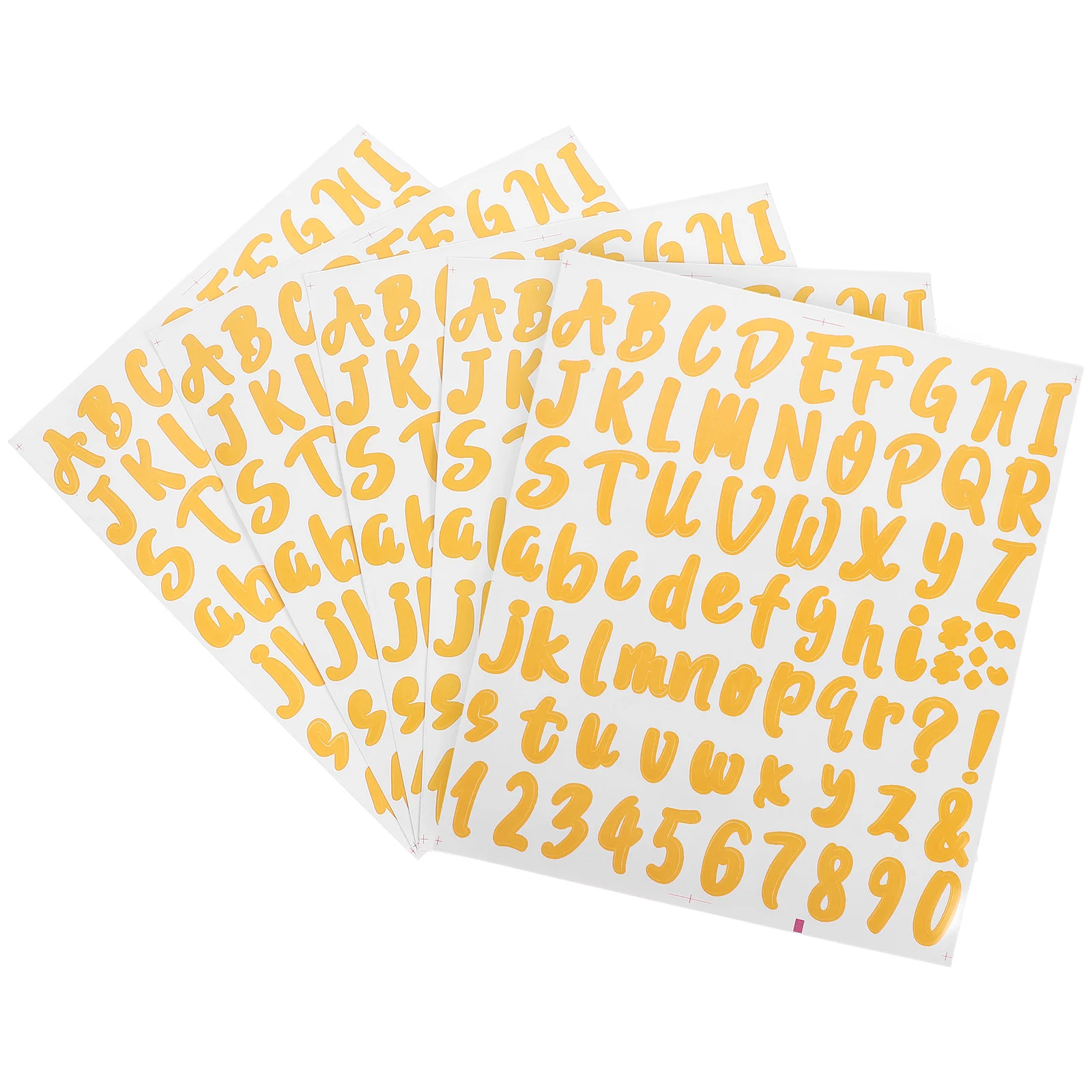 

5pcs Gold Removable Self Adhesive Vinyl Letter Stickers Alphabet Decals Waterproof Mailbox Bottle Name Tags Smooth Surface File
