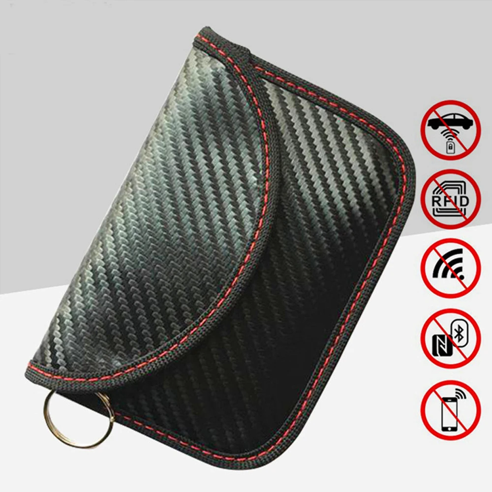 Signal Blocking Faraday Bag For Car Cell Phone Car Keys Remote Control Shielding Bag Anti-Radiation Signal Shielding Pouch