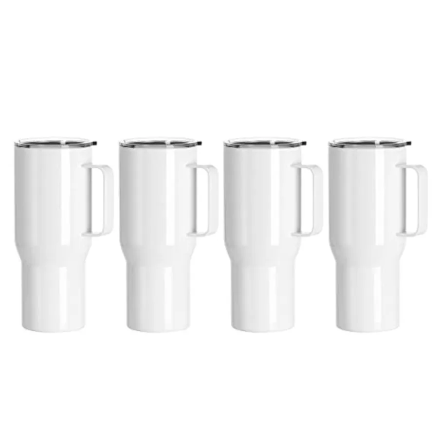 

Sublimation Tumblers Blanks with Handle 25 OZ Coffee Travel Car Stainless Steel Mugs Cups with Leakproof Lid for Mug Tumbler He