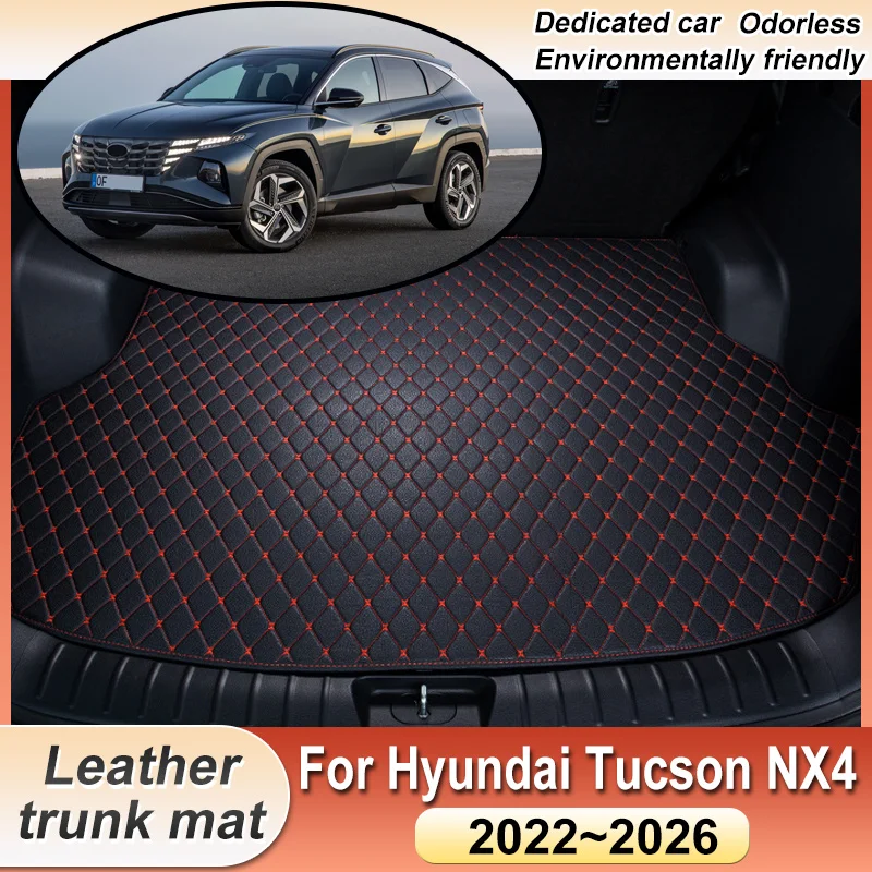 

For Hyundai Tucson NX4 2022 2023 2024 2025 2026 Leather Car Trunk Mat Storage Pad Cushion Boot Carpet Auto Interior Accessories