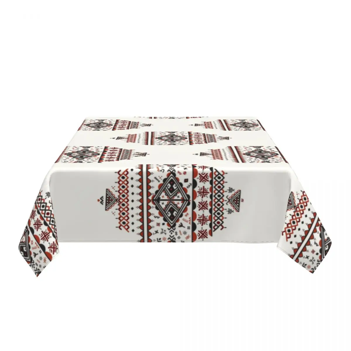 Rectangular Waterproof Kabyle Amazigh Pattern Table Cover Berber Art Symbol Table Cloth Backing Edge Tablecloth for Picnic