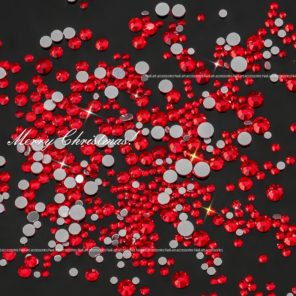 12 griglie 3D rosso forma casuale nail art strass vetro scintillante flatback diamante nail art decorazioni artigianato fai da te manicure gemme
