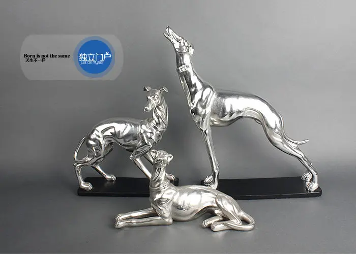 Resin creative electroplated greyhound ornament, TV cabinet, living room, bedroom, dog animal soft home accessories