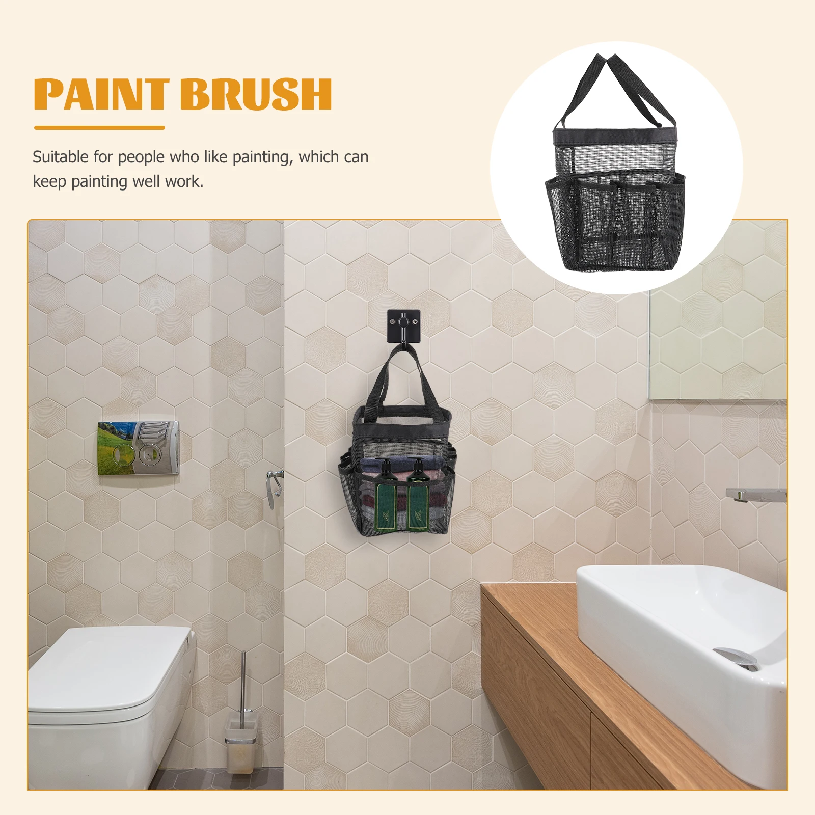 

1pc Large Capacity Storage Bag High Quality Nylon Bathroom Organizer Travel Toiletries Basket Dorm Essentials Portable Mesh Tote