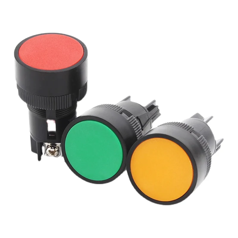 XB2-EA Push Button Switch 22mm Self-Resetting Silver Contacts Normally Open Normally Close Red Green Yellow Black