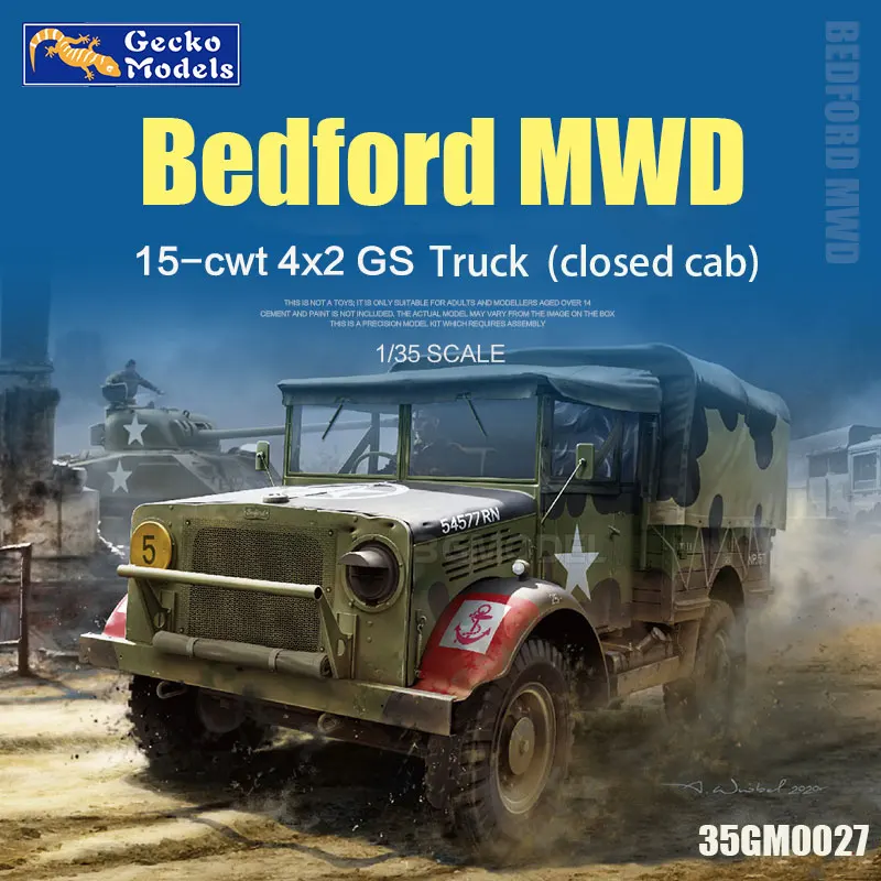 

Gecko model 35GM0027 Bedford 15 CWT 4x2 GS Closed Cab Truck 1/35 Assembly Model Kit