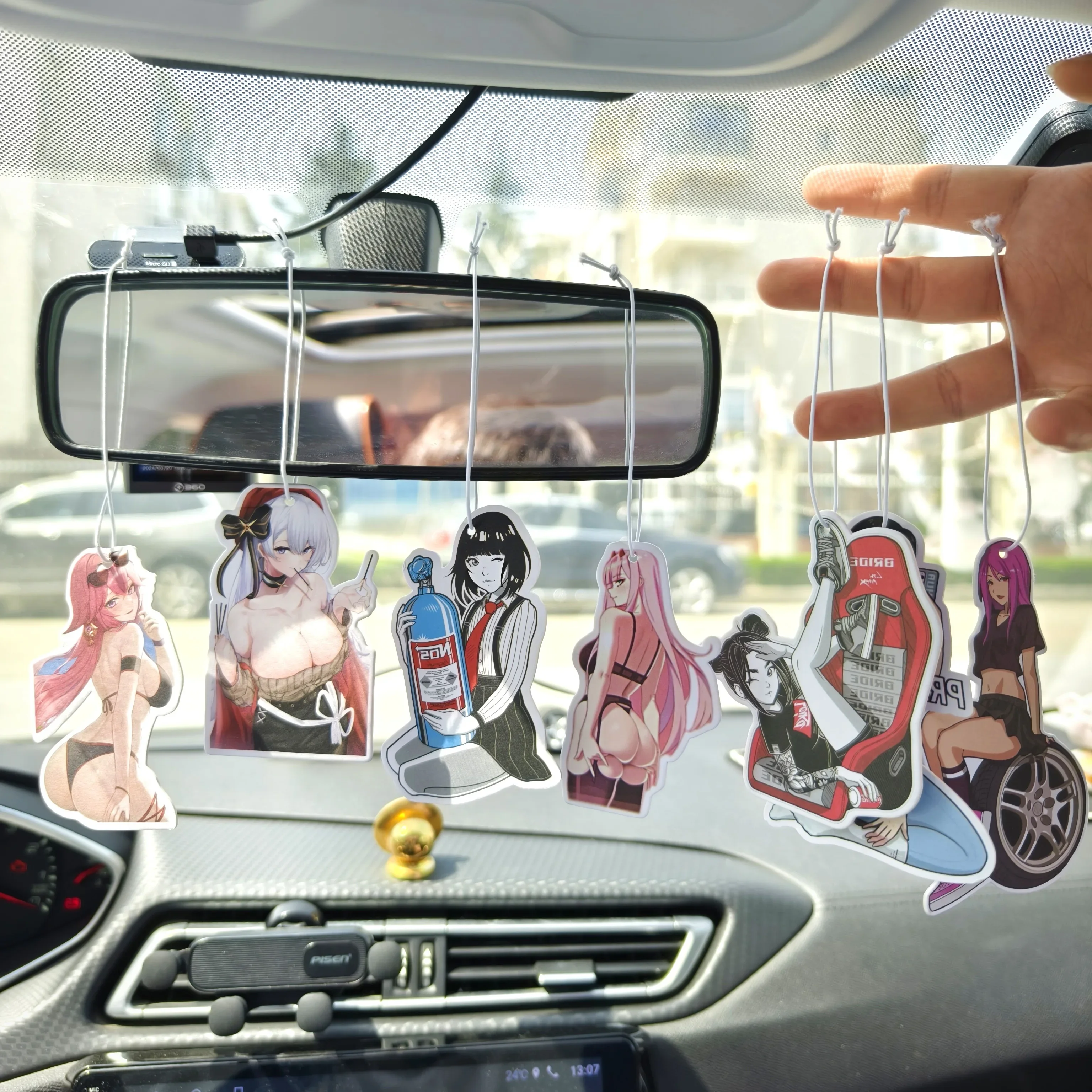 Car Air Freshener Perfume JDM Decoration Rearview Mirror Pendant Hanging Ornament JK Anime Girls Sex Lady For Auto Accessories