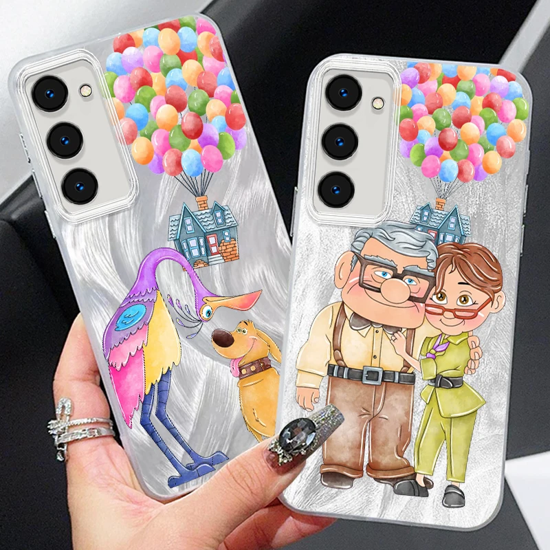 

Disney Cartoon Cute UP For Samsung S24 S23 S21 FE Plus Ultra A03 A25 A23 A22 A21S A15 A14 A12 5G Feather Yarn Soft Phone Case