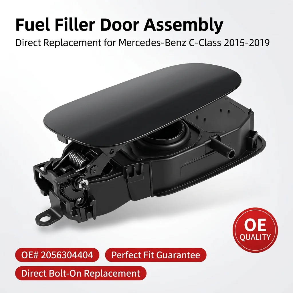 Filler Door Bracket With Cap For Mercedes-Benz C300 C400 C450 AMG 2015-2019 Exterior Fuel Tank Cap Cover Assembly 2056304404