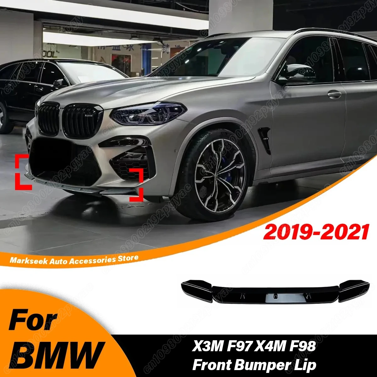 

For BMW X3M F97 X4M F98 Pre-LCI M Competition Sport 2019 2020 2021 Automobile Front Bumper Splitter Lip Spoiler Modification Kit