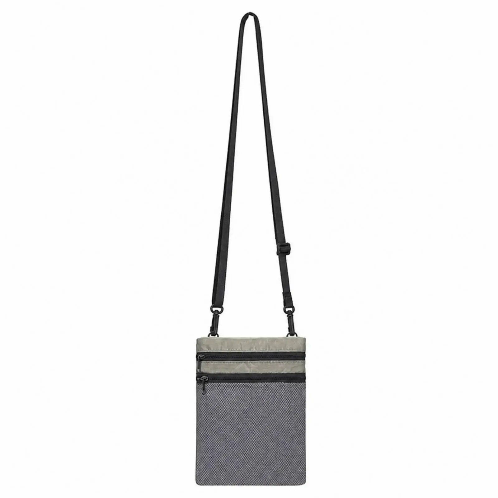 Portable Neck Wallet Passport Pouch Nylon RFID Shielding Travel Document Case with Zipper Compartments for Sightseeing