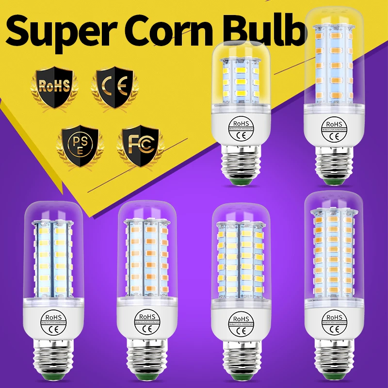 E27 LED Light E14 Ampoule Led Corn Bulbs 5730 SMD Corn Lamp GU10 Led Bulb 5W 7W 12W 15W 18W 20W Home Decoration Lighting 220V