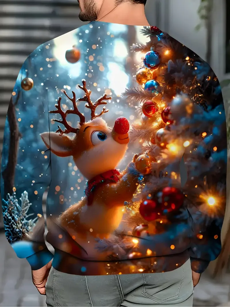 Cool 2026 Santa Claus Graphic Sweatshirt Merry Christmas Ugly Sweater For Man Clothes Funny Unisex Pullovers Tops Sweater