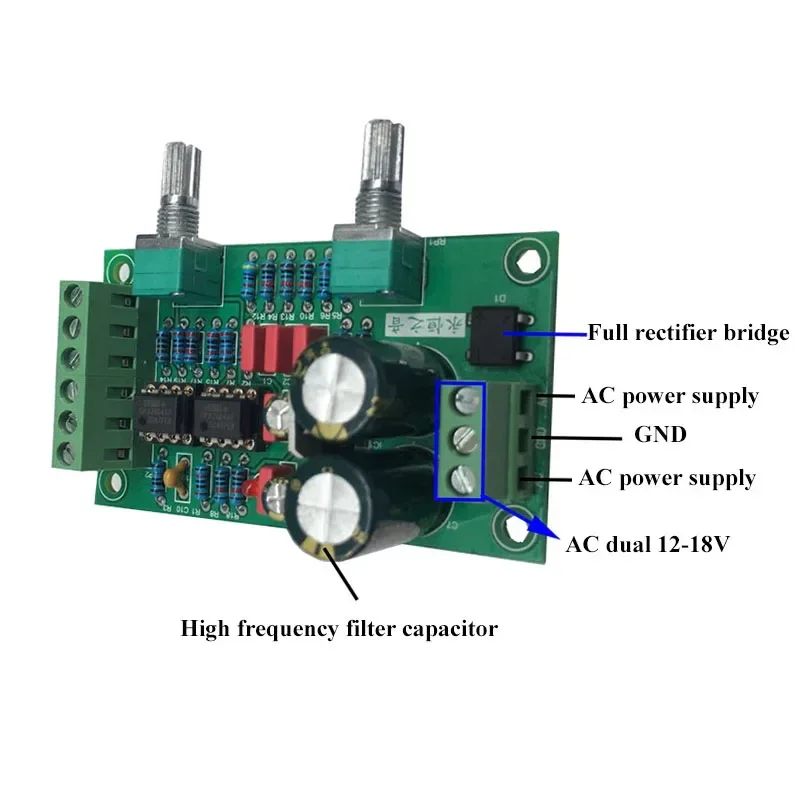 Scheda di controllo del tono del subwoofer Scheda preamplificatore del subwoofer con regolazione della banda dei bassi e funzione Bridge BTL