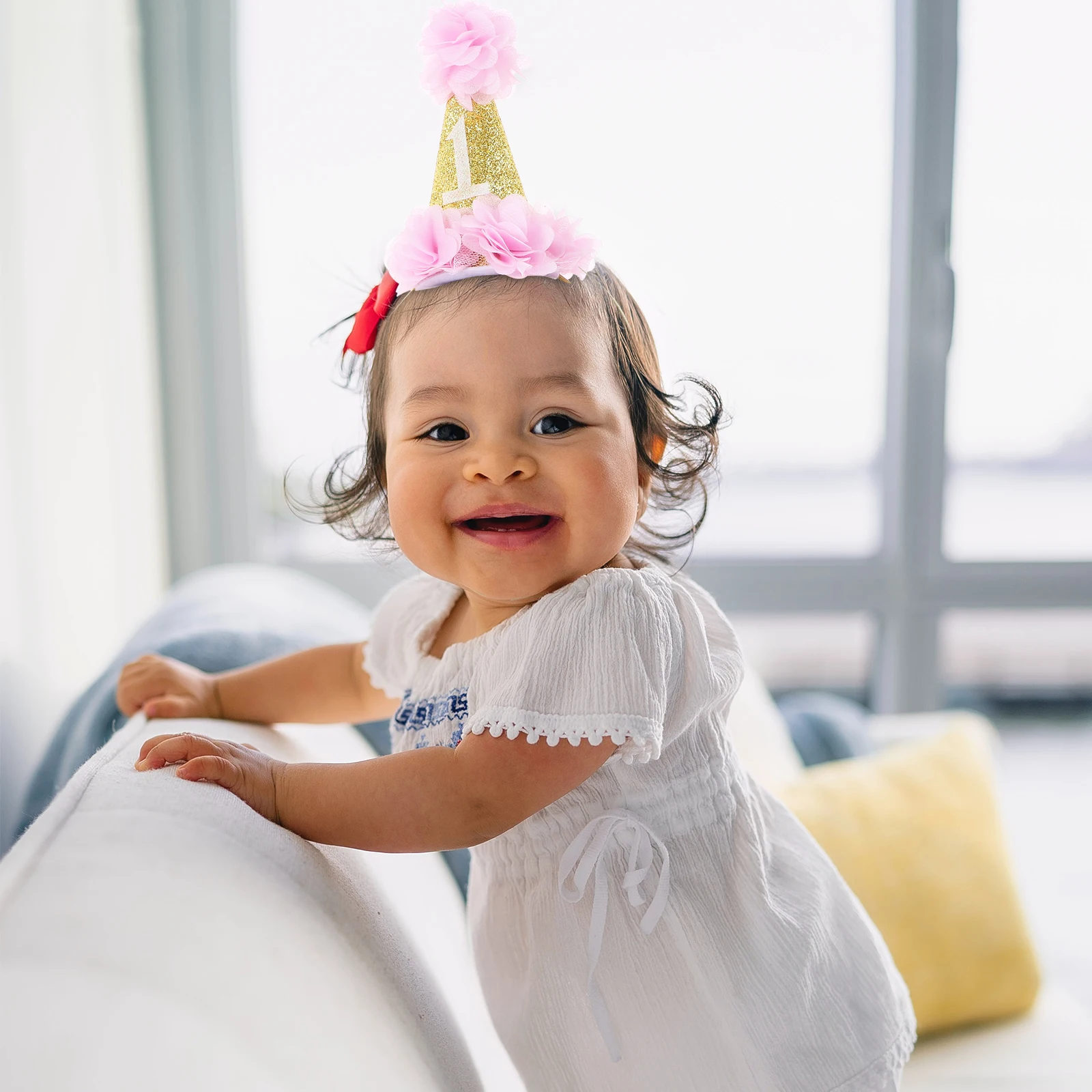 

Baby Girl First Birthday Hairband Crown Party Hat Pink Kids Birthday Headdress Girls Birthdag Hat Baby Crown Headband Party
