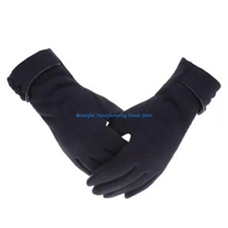 E56A Practical Winter Touchscreen Warm Gloves Windproof Anti-Slip Sports Gloves Fleece Liner for Men Women Outdoor Activities