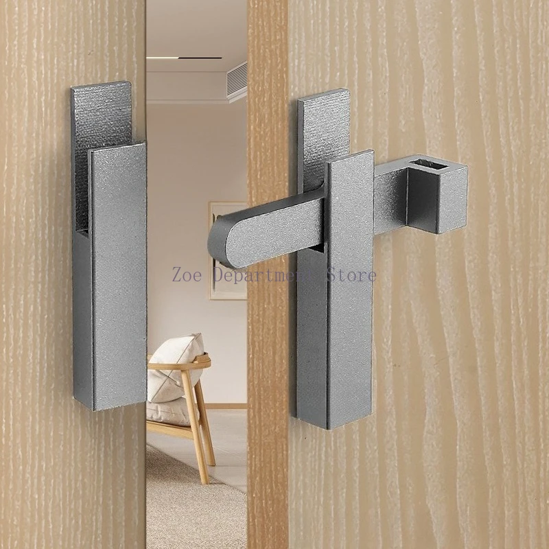 

2023 New Anti Thief Adhesive Open Latch Door Latch, Burglar Lock Latch, Toilet Wood Door Latch, Aluminum Alloy Home Hardware