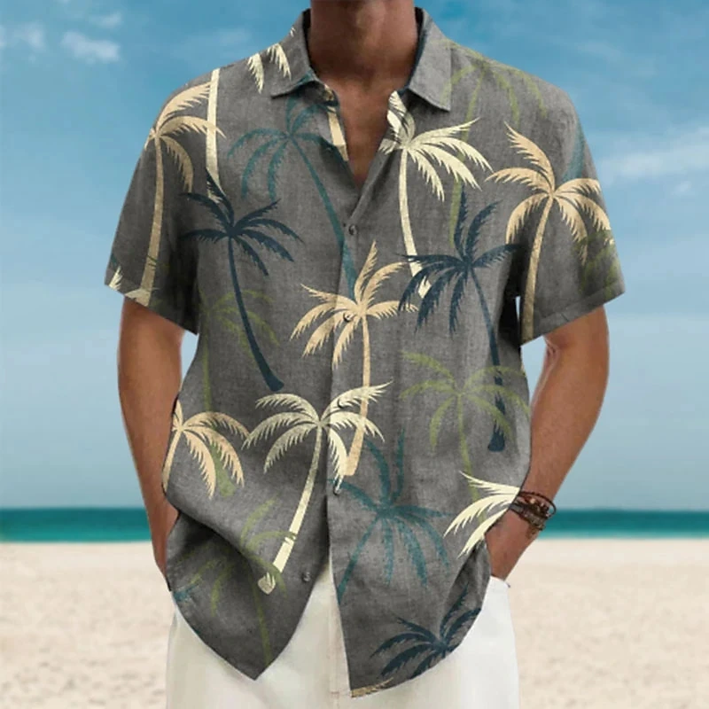 

Hawaiian Shirts For Men Short Sleeve Tops New Coconut Treeo Graphic 3d Shirt Fashion Streetwear 5XL Summer Clothing Men's Blouse