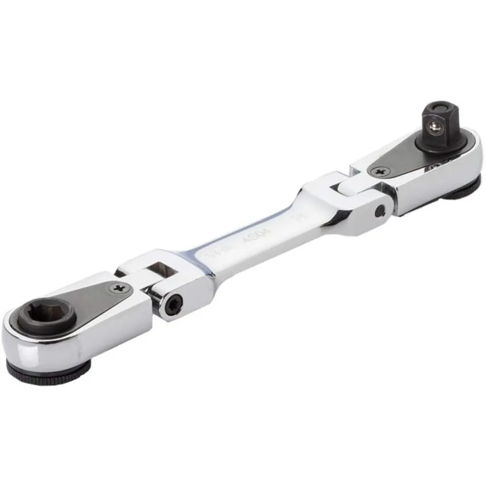 

Компактный двухрежимный набор головок с трещоткой с квадратным приводом 1/4 дюйма и магнитным держателем бит