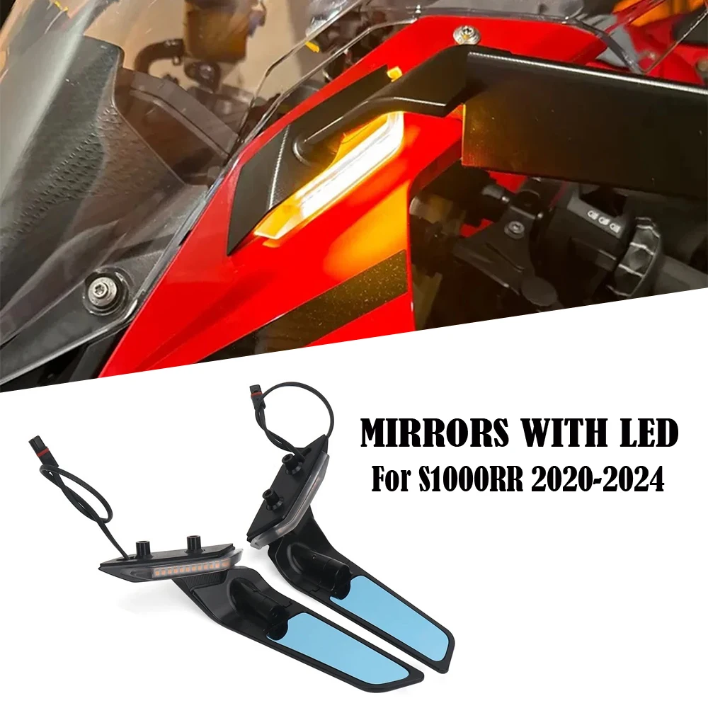 Stealth mirror For BMW S1000RR S 1000 RR M 2019-2023 2022 2024 Motorcycle Rear Side Rearview Mirrors with LED turn signal