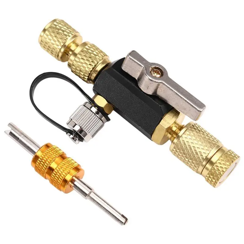 B62B-HVAC Tools 1/4 Inch Valve Core Removal Tool, W/Valve Core Wrench, Vacuum-Rated Replacement Parts Kit