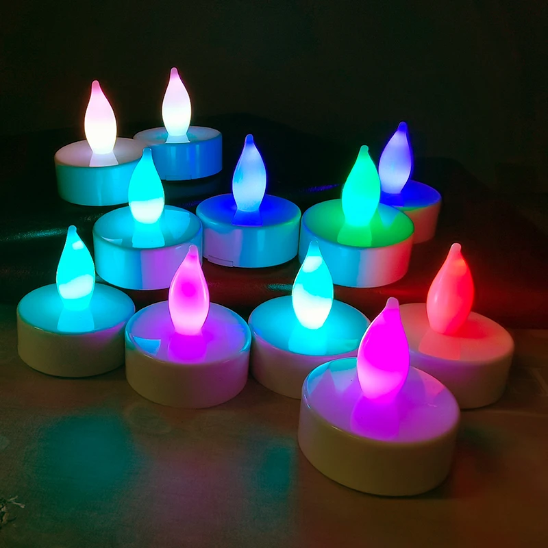 Bougie à Thé LED Sans Flamme avec Batterie, 62 Couleurs Scintillantes, pour la Décoration de la Maison