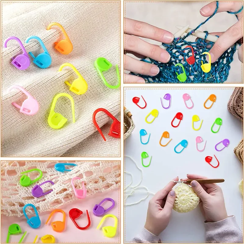 50-200Pcs Colorful Knitting Markers Crochet Clips Knitting Crochet Stitch Markers Safety Pins for Knitting DIY Sewing Craft