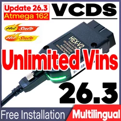 2026 Newest V26.3 VAG COM Interface For VAGCOM VAG HEX V2 VW-AUDi Professional Scan Code Upgrade Hardware AUTO COM VCDS TOOL