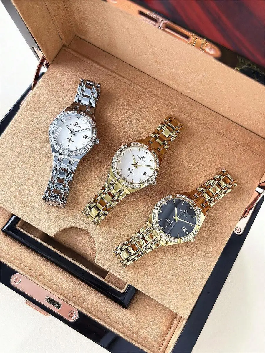 PABLO RAEZ 1pc Women's Watch, 18K Gold IPG Plated Non-Fading, Luxury Dress Fashion Watch, Stainless Steel Case, Elegant New